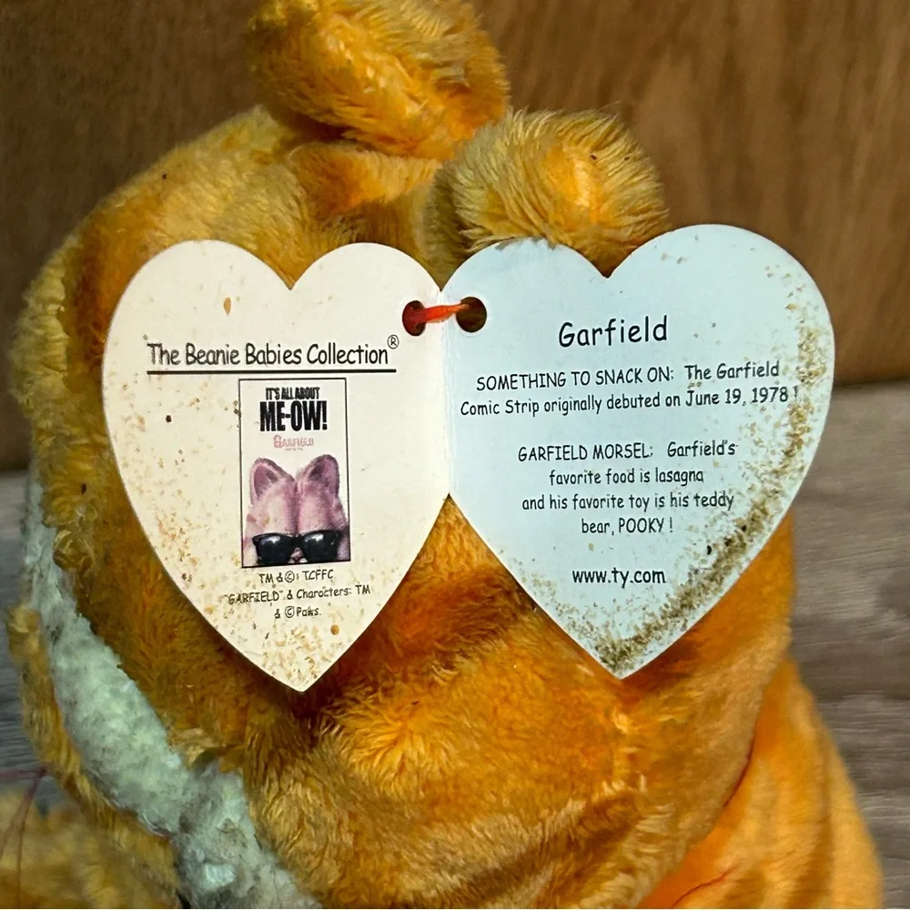 GARFIELD The Movie Cat TY BEANIE BABY PLUSH Toy W/ Heart Tag 2004 7